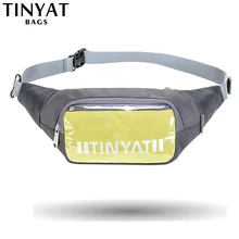 TINYAT мужская сумка-пояс Водонепроницаемая дорожная сумка для ремня Повседневная легкая поясная сумка для телефона деньги Холщовая Сумка для талии серый сумка на пояс поясная сумка бананка барсетка riñonera сумка пояс