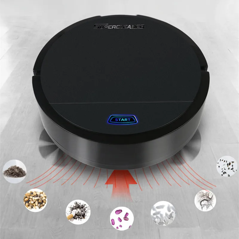 

2019 New Mini Rechargeable Smart Vacuum Cleaner Sweeping Robot One Button Automatic Cleaning Machine Support USB Charging