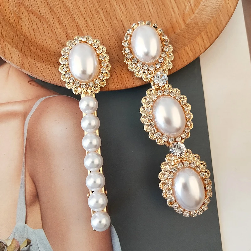 

Sale Pearl Metal Golden Hair Clip Bobby Pin Barrette Hairband Hairpin Headdress for women girls Hair Accessories