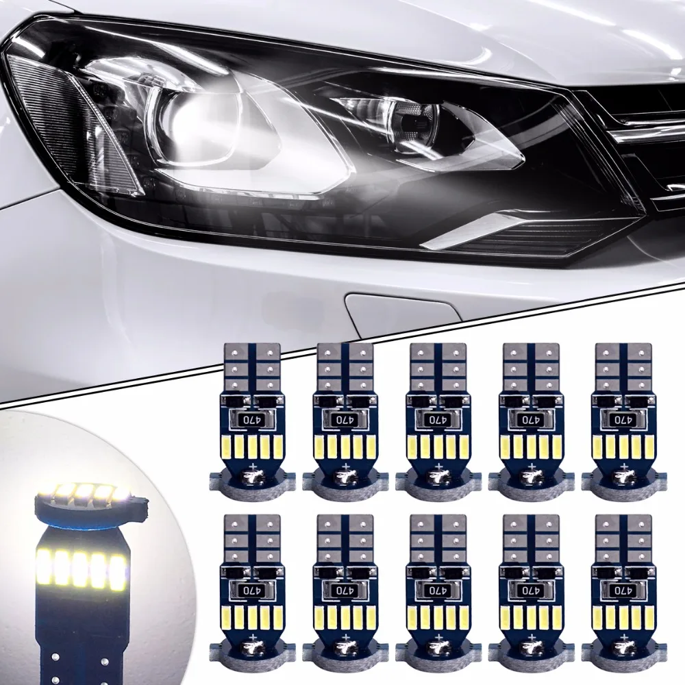 10 шт. T10 W5W Автомобильная светодиодная лампа для багажника с автоматическим