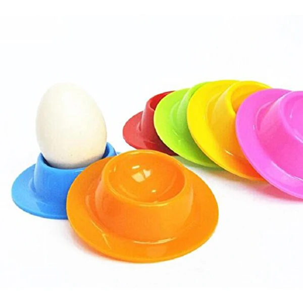

4 Pcs Silicone Egg Cups In Modern Design Holders Set Serving Kitchen Boiled Eggs Breakfast(Random Color)