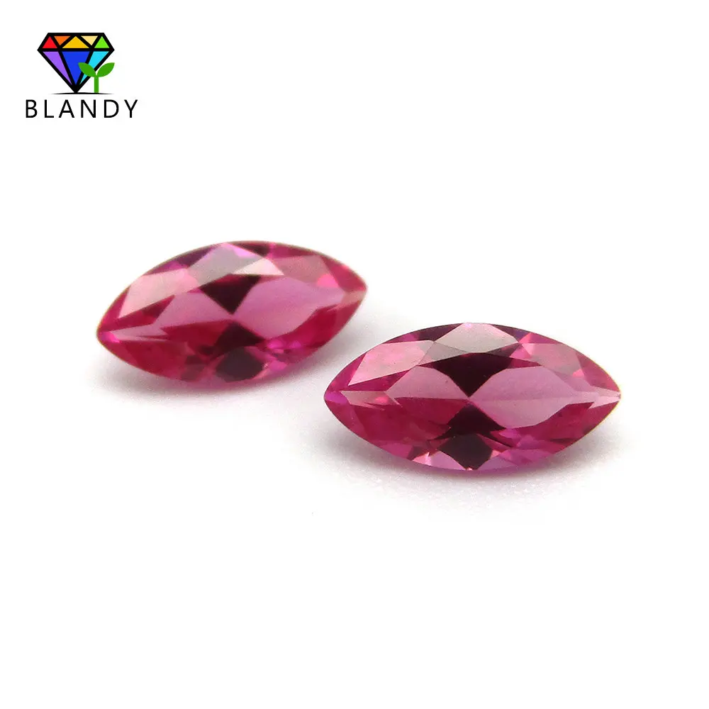

Free Shipping 3# Red Stone 2x4~6x12mm Marquise Shape Brilliant Cut Synthetic Corundum Gems stone For jewelry