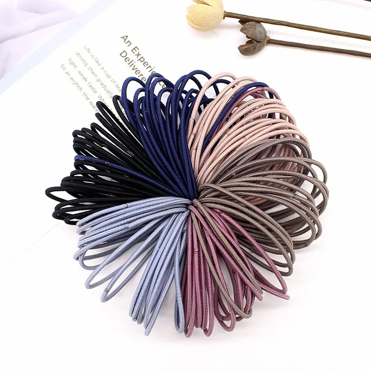 

Korea Solid Color Hair Accessories Rubber Band Basic Hair Rope Wholesale