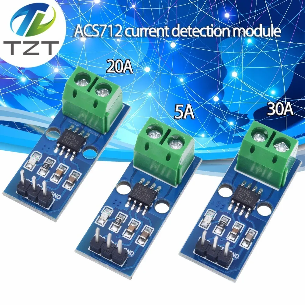 Модуль датчика тока Холла ACS712 Модуль 5A 20A 30A модуль датчика тока Холла для arduino ACS712TELC-5A/20A/30A ACS712