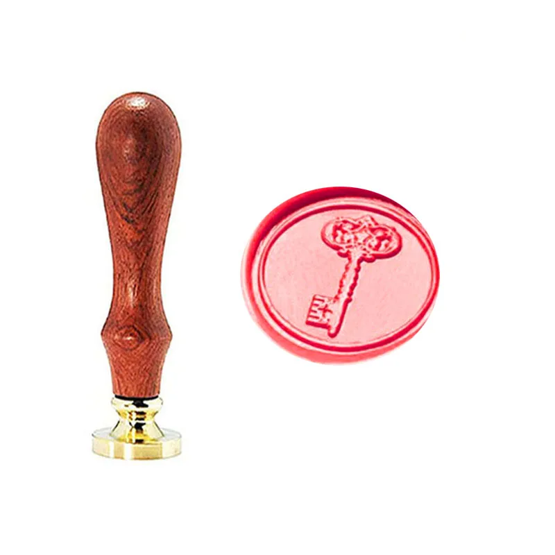  Vintage Key Custom Picture Logo Wedding Invitation Wax Seal Sealing Stamp Rosewood Handle Set - 33001828307