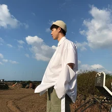 Осенний модный тренд Молодежный стиль небольшой свежий свободный Изысканный корейский чистый белый рукав труба дикая личность пояс рубашка