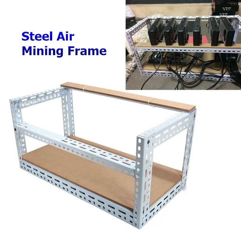 

New Arrival 2018 Steel Coin Open Air Miner Mining Frame Steel Crypto Coin Open Rig Case up to 6 GPU ETH BTC Ethereum Machine