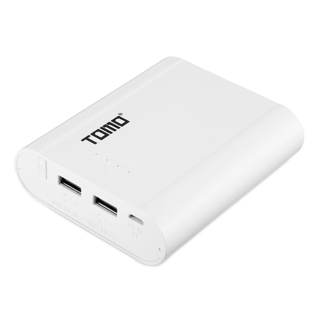 TOMO P4 Мощность банк Зарядное устройство с двумя портами USB чехол для 18650 литий