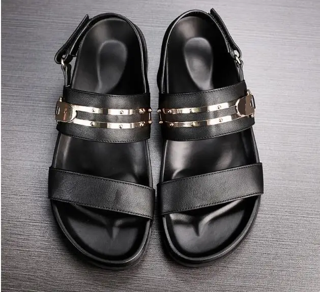 Verano Hombres Ocio Vaca Tacón Cuero Gladiadores Del Dedo Sandalias Abierto Zapatos Los Plano De Pie p0qEwWa5