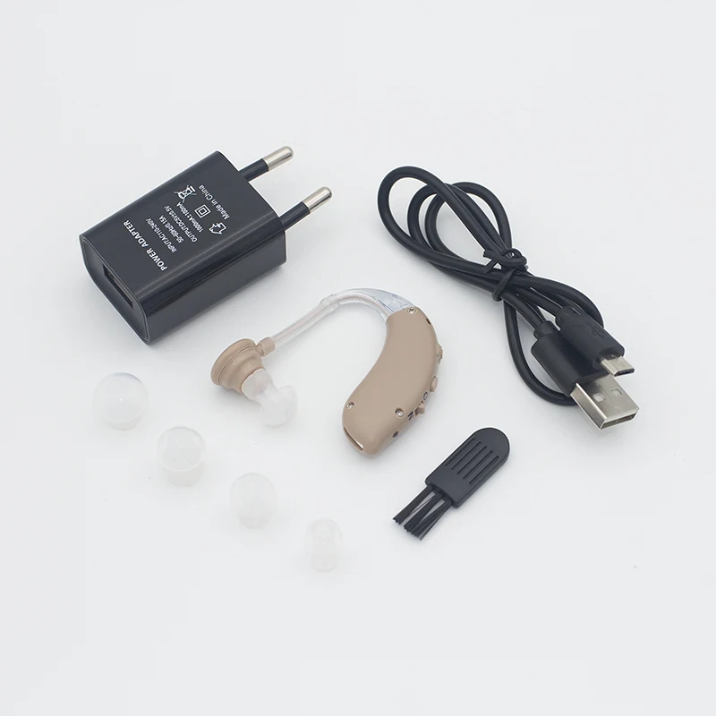 

BTE Rechargeable Hearing Aid with Charger S-25 Ear Listening Device Medical Machine for Deaf Newest sale in Spain