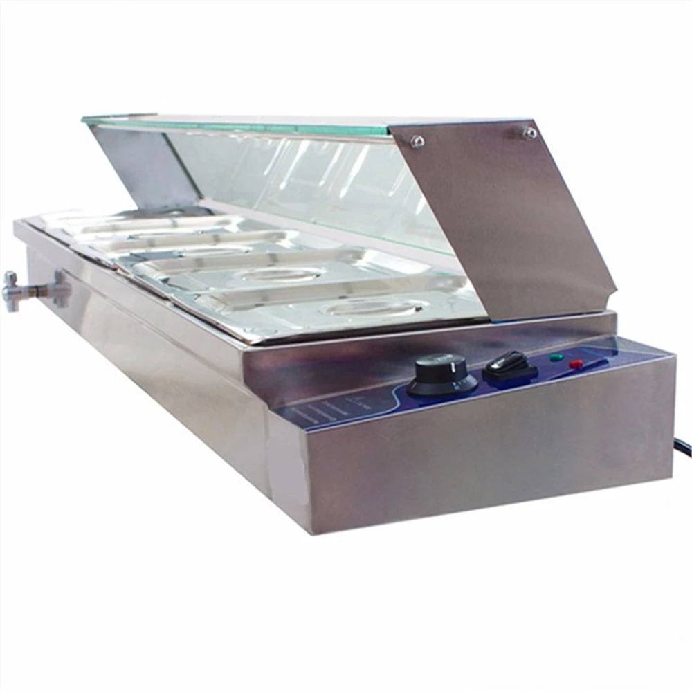 4 кастрюли мокрого колодца Bain Marie нержавеющая сталь 1/2 питание электрический