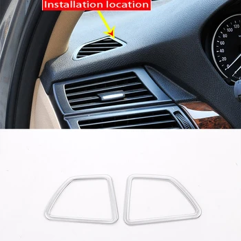 

2Pces Matte ABS Instrument Panel Air Outlet Decorative Frame Trim For BMW X5 E70 X6 E71 2008-2013 Car Accessories