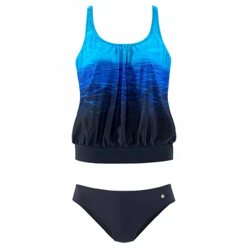 

Gradient Swimsuit Women Vintage Swimwear Plus Size Tankini Set Beach Wear Bathing Suit Two Piece Bikini Swim Suit