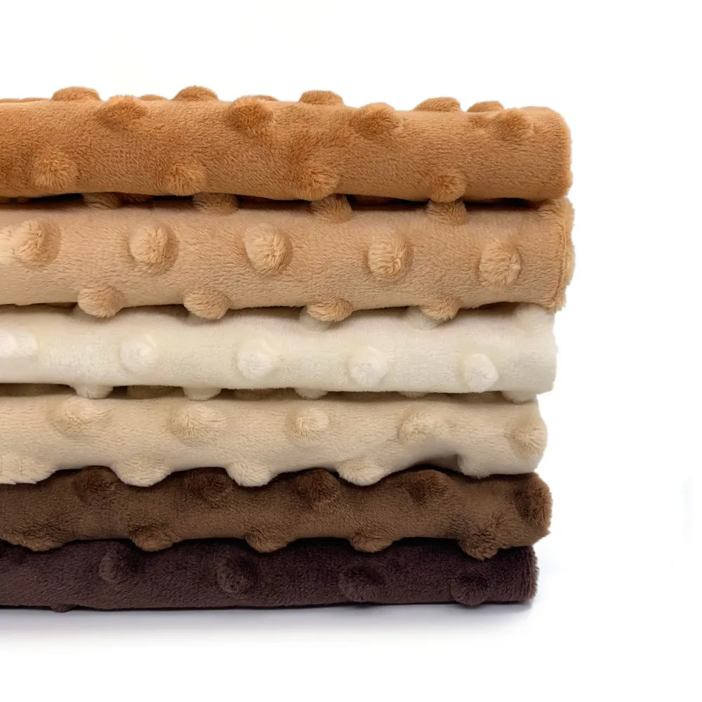 

6 Pieces/Lot 45x45cm Super Soft Minky Dot Fabric For Handwork Sewing Baby Blanket Material Antipilling Plush Fabric Eco-friendly