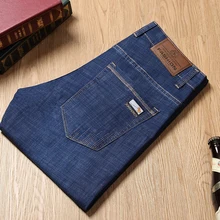 Vaqueros Hombre, мужские классические джинсы, байкерские джинсы, Homme Spijkerbroeken Heren, Мужские штаны, большие размеры, облегающие, синие, тянущиеся, известный