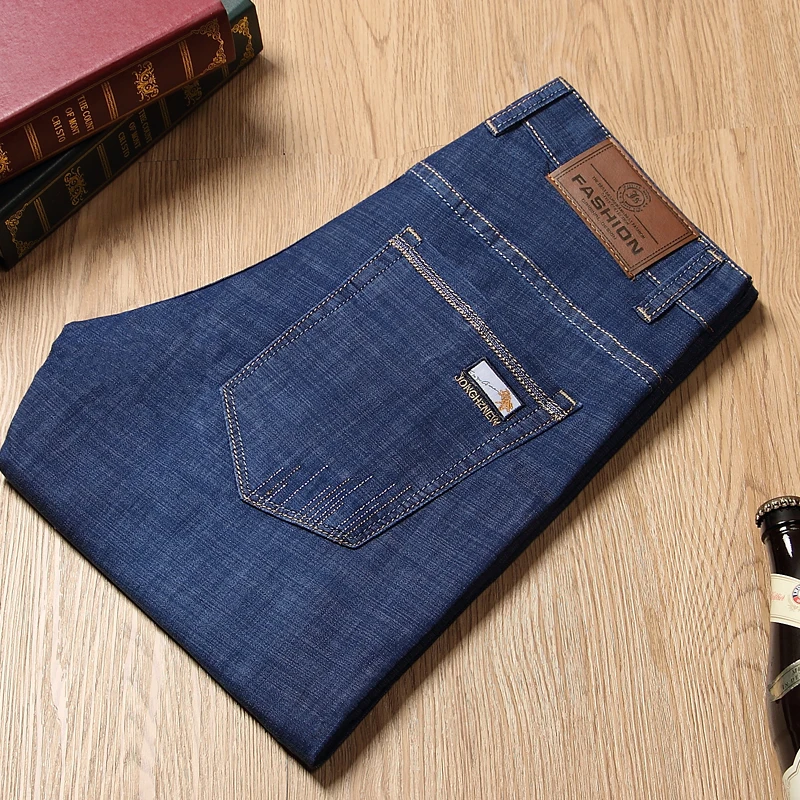 Vaqueros Hombre Men'S Classic Jeans Biker Jean Homme Spijkerbroeken Heren Mens Pants Large Size Slim Fit Blue Stretch Famous