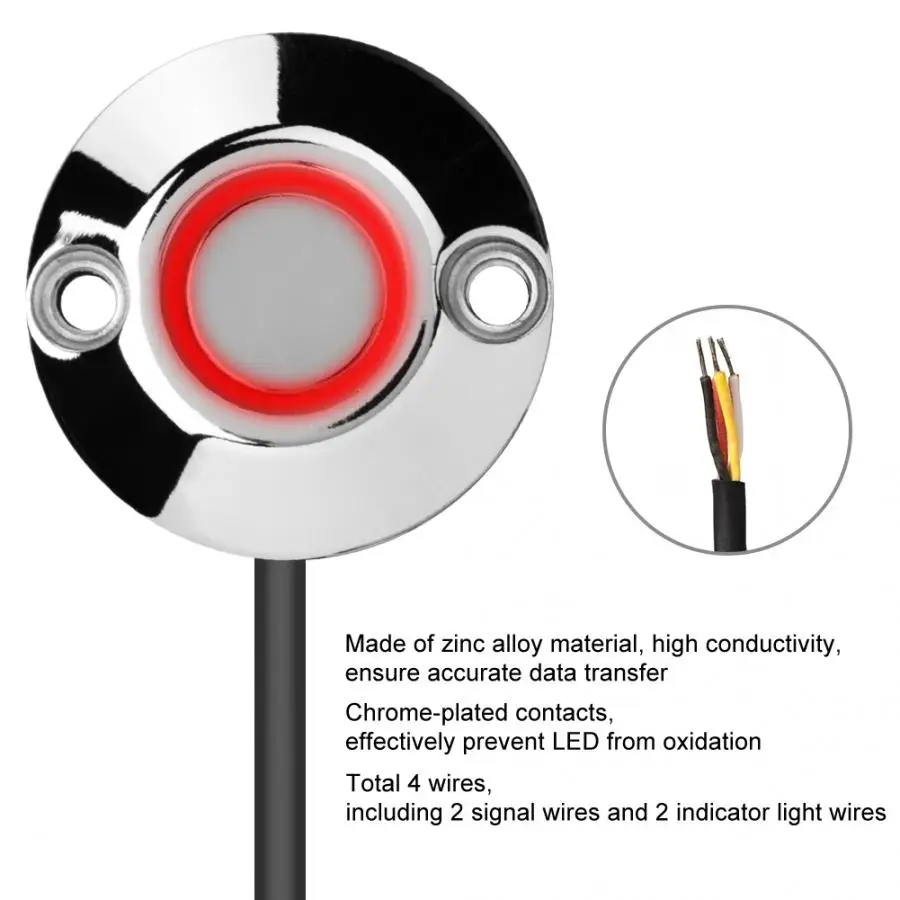 

4 Wires 30mm External Dameter Card iButton Probe Dallas Reader With LED Indicator Light 2019 New