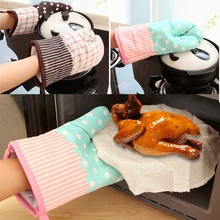 1 пара Нескользящие анти-тепло утолщение духовки перчатки теплостойкие кухня приготовления пищи рукавица и прихват для микроволновой печи