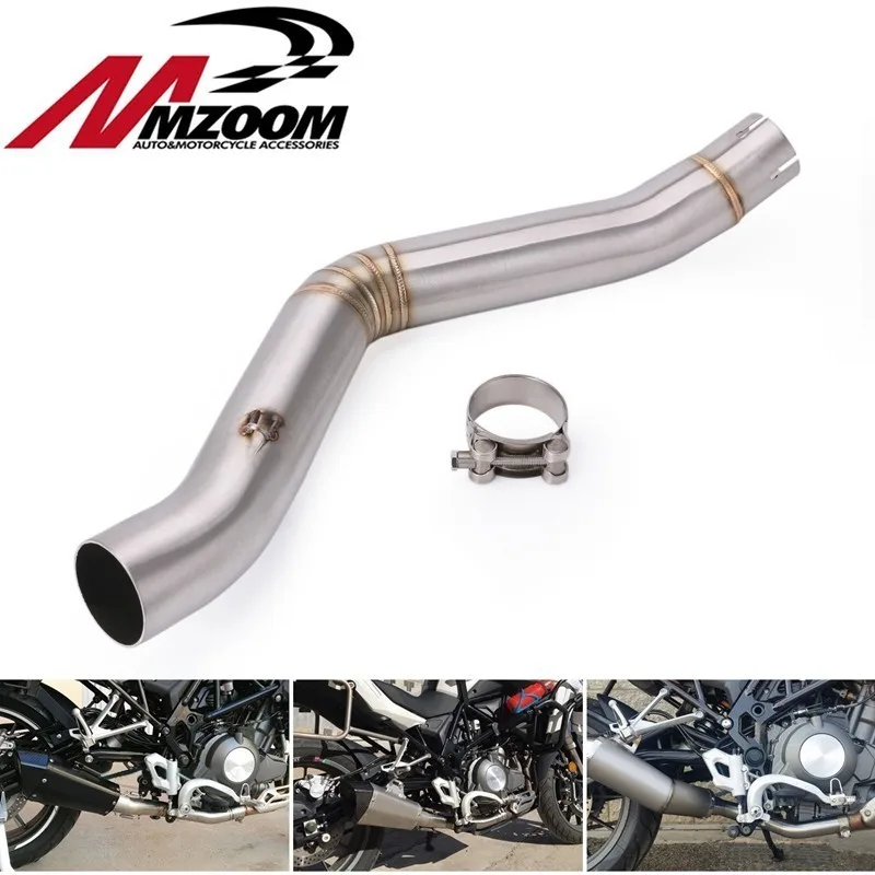 

Motorcycle Accessories 51mm Exhaust Middle Link Pipe System modified escape Connect Pipe For Benelli TRK502 Slip-on 2017