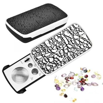 

Professional Multipurpose Jewelry Magnifier with 3 Kind of Lens Portable LED Lighted Mini Magnifying Glass Jewelry Appraisal b