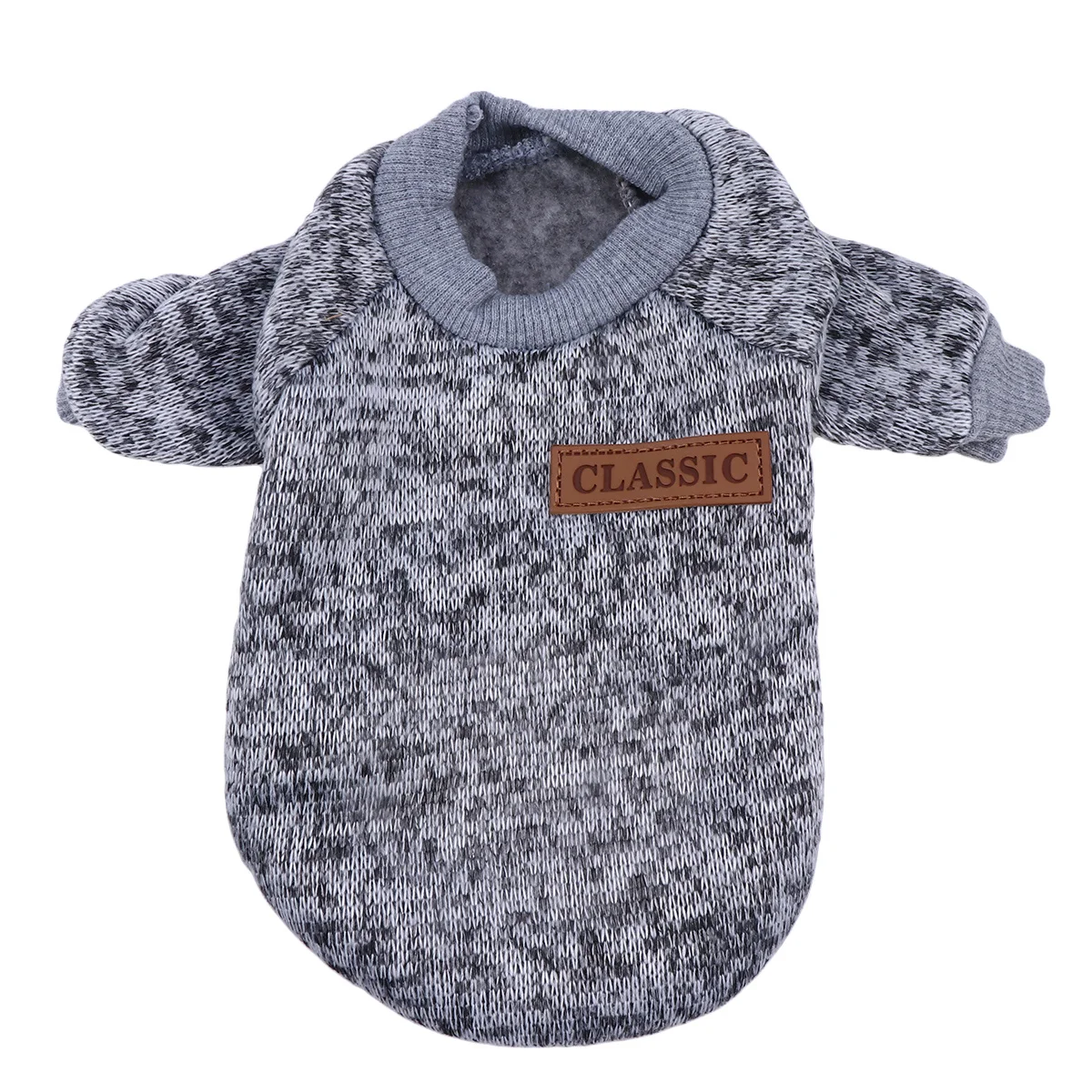 

Pet Dog Knitwear Sweater Puppy Cat Winter Warm Clothes Knitted Clothing for Pets - Size XS-XL (Gray and White)