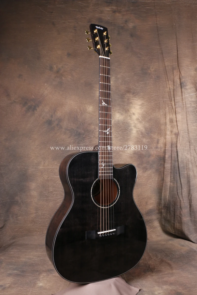 

Finlay 40" Cutaway Acoustic Guitar,Solid Spruce Top/Mahogany Body, guitars china With Hard case,matt blue FG-A412C,black