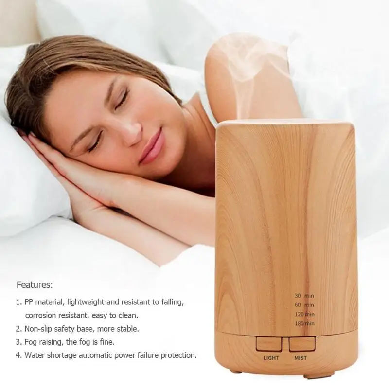 

125ml USB Electric Aroma Air Diffuser Wood Ultrasonic Air Humidifier Essential Oil Aromatherapy Cool Mist Maker For Home
