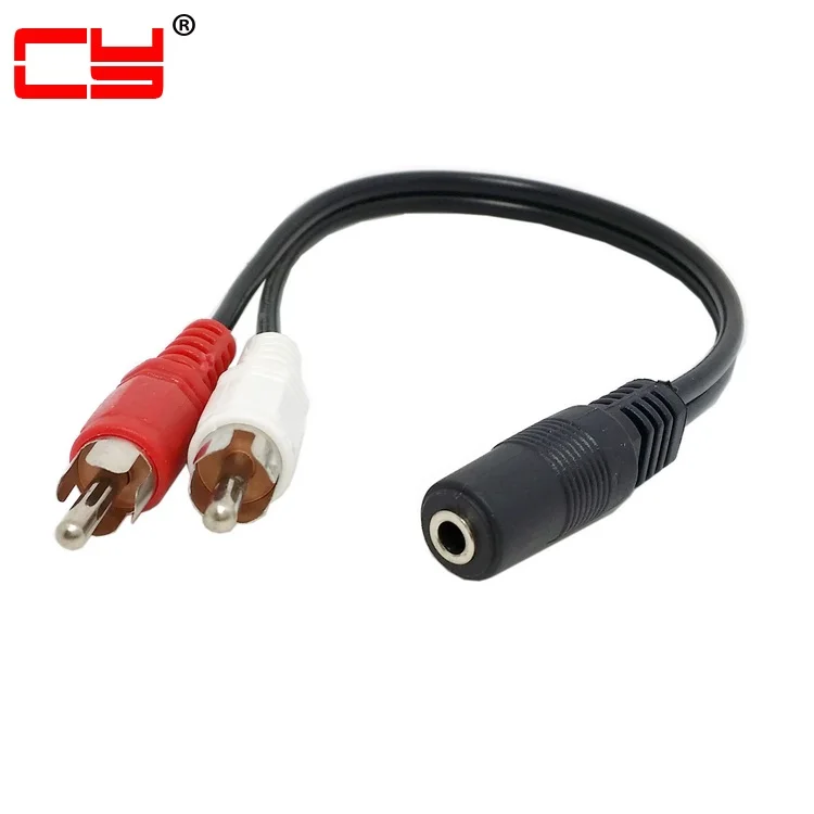 

Jimier 3.5mm Stereo Mini Jack 1/8 Female to 2 Male RCA Plug Audio Y Type Adapter Cable 8inch