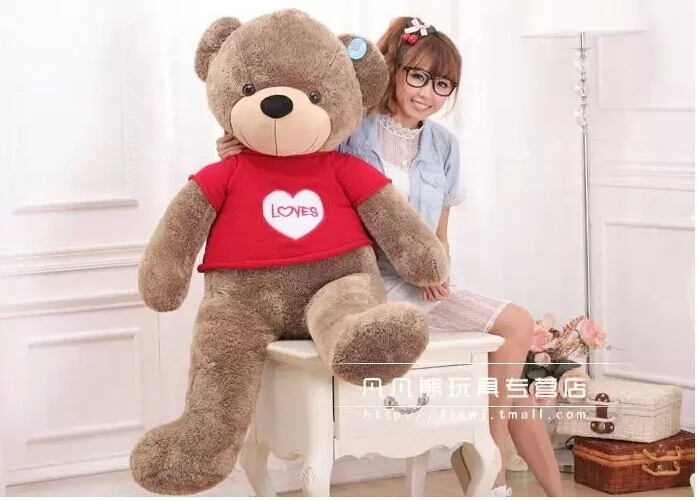 Огромный 130 см любит бурый медведь плюшевые игрушки красный свитер мишки Подушка Медведь кукла подарок w3880