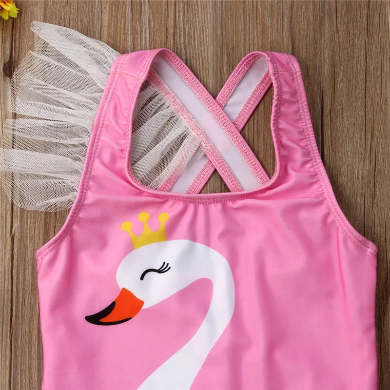 От 1 до 6 лет, Модный милый розовый купальник-пачка для маленьких девочек, купальный костюм, пляжная одежда, цельные костюмы
