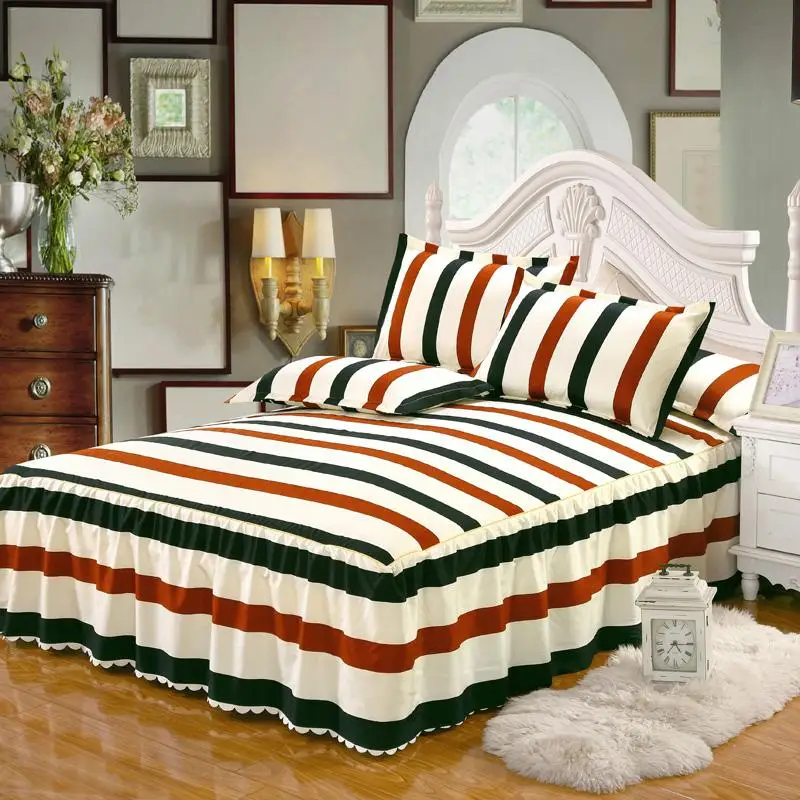 

150 * 200cm Bed Skirt Cover Geometric Wave Point Pattern Bed cover Matte Dust Ruffle Queen Size Bedspread Chandler Bed Skirt