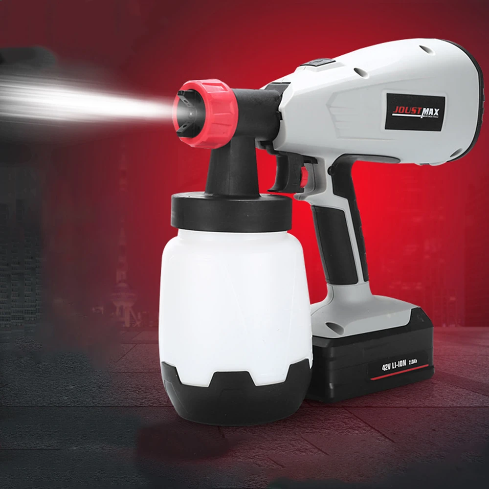 Joustmax High Pressure Spray Gun Handheld 42v 400w Liion Electric Rechargeable Paint Spray Gun