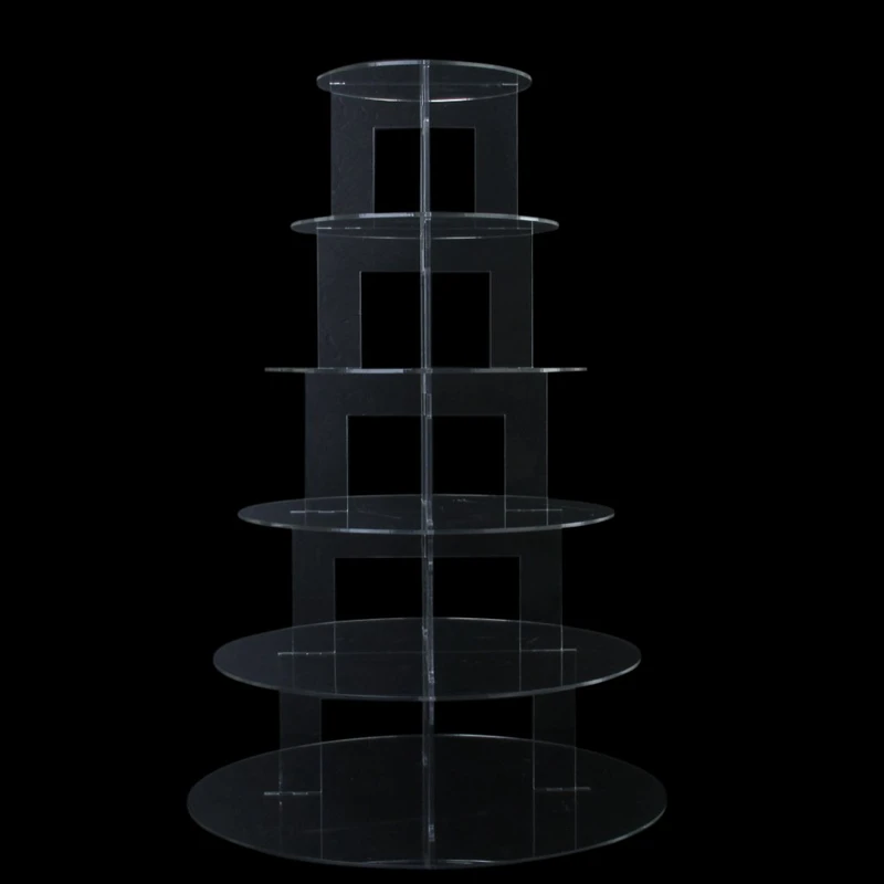  Display Stand 6-Layer Clear Acrylic Cake Holder for Wedding and Party
