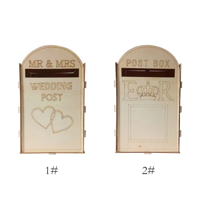 Rustic Hollow Gift Card Holder Diy Wooden Wedding Money Box With