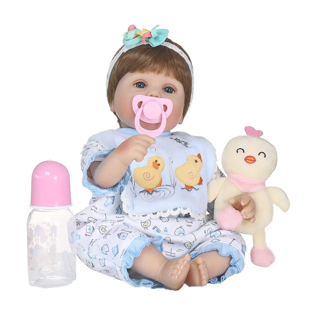 

girl doll reborn silicone vinyl children play house toys Kids Soft Silicone Realistic With Clothes Reborn Baby Doll