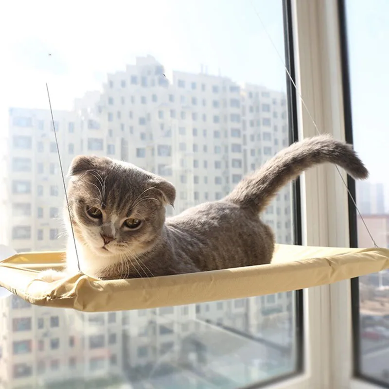 

Pet Hanging Beds Hammock Suction Cup Hanging Bed Cat Mat Bearing 17.5kg Cat Sunny Seat Window Mount Pet Cat Hammock Soft Pet bed