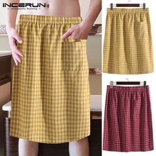 Мужской банный халат клетчатый мужской Банный халат пижама банная юбка Свободная эластичная талия юбка для душа Удобная 5XL Lounge Masculina