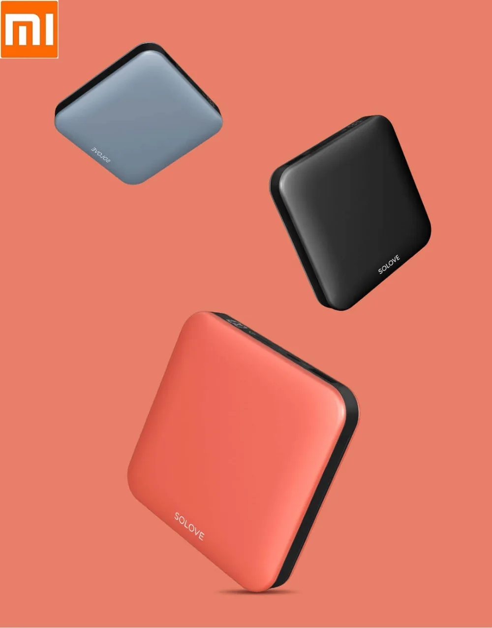 

Xiaomi SOLOVE Power Bank with data line mobile power 10000mAh PoverBank LED Display Portable Fast Charger For Xiaomi iphone 5 6