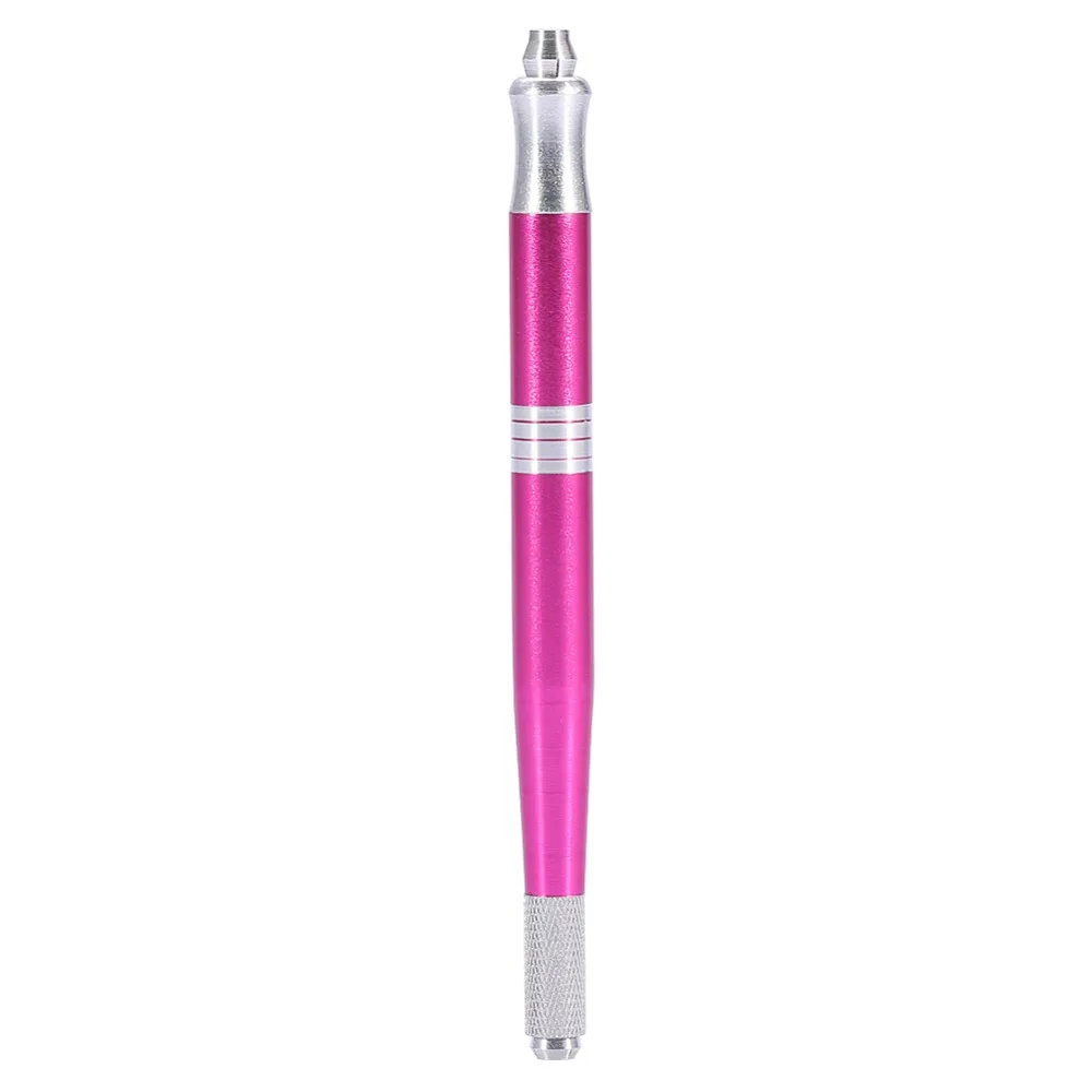 

Semi-Permanent Rose Red Eyebrow Lip Tattoo Pen Round Microblading Needle Flat Blade Double Ended Pen Makeup Manual Grip Tool