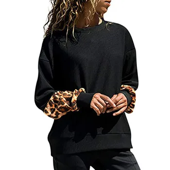 

New Women Ladies Casual Leopard Pullover Long Sleeve Loose Tops Sweatshirts