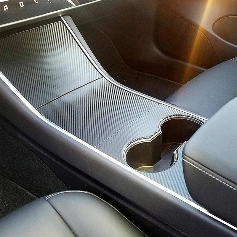 

Automotive Interior Sticker Center Console Wrap Kit Carbon Fiber Cover Trim Fit for Car Tesla Model 3 three