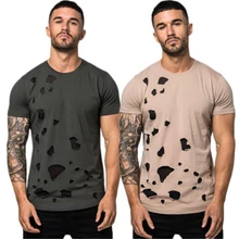 Мужская футболка для тренажерного зала, футболка для бодибилдинга, футболка для бега на открытом воздухе с коротким рукавом, футболка, летний топ, блузка