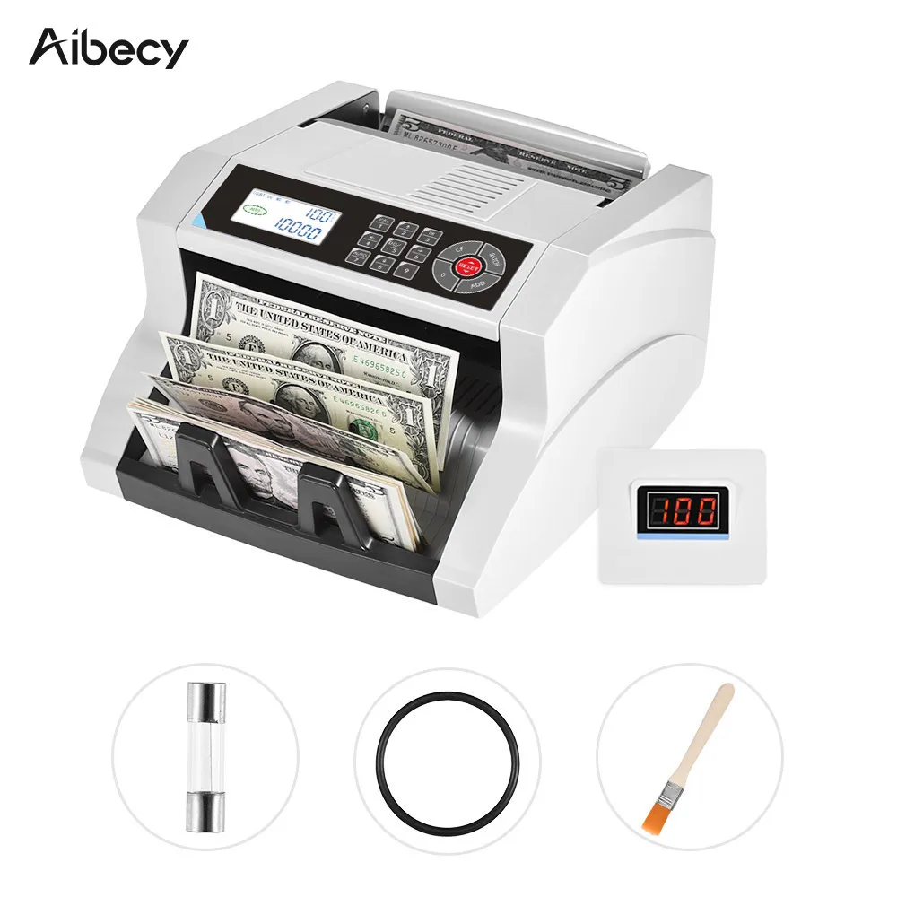 

Desktop Automatic/Manual Cash Banknote Bill Money Multi-currency Counter Counting Machine with External LED Display