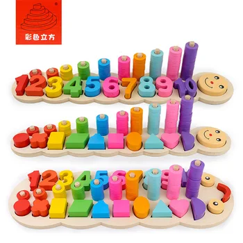 

Wooden Montessori Learning To Count Numbers Matching Digital Shape Match Early Education Development Math Toys For Kid Xmas Gift