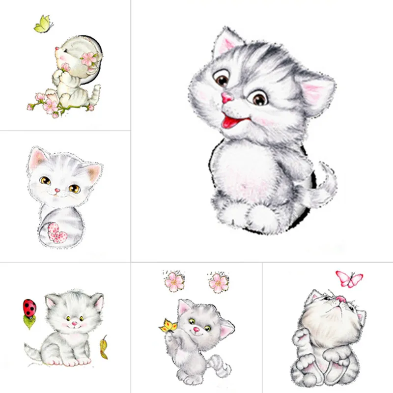 3d Симпатичные реалистичные Kitty Cat Виниловые наклейки на стену дома ванная комната
