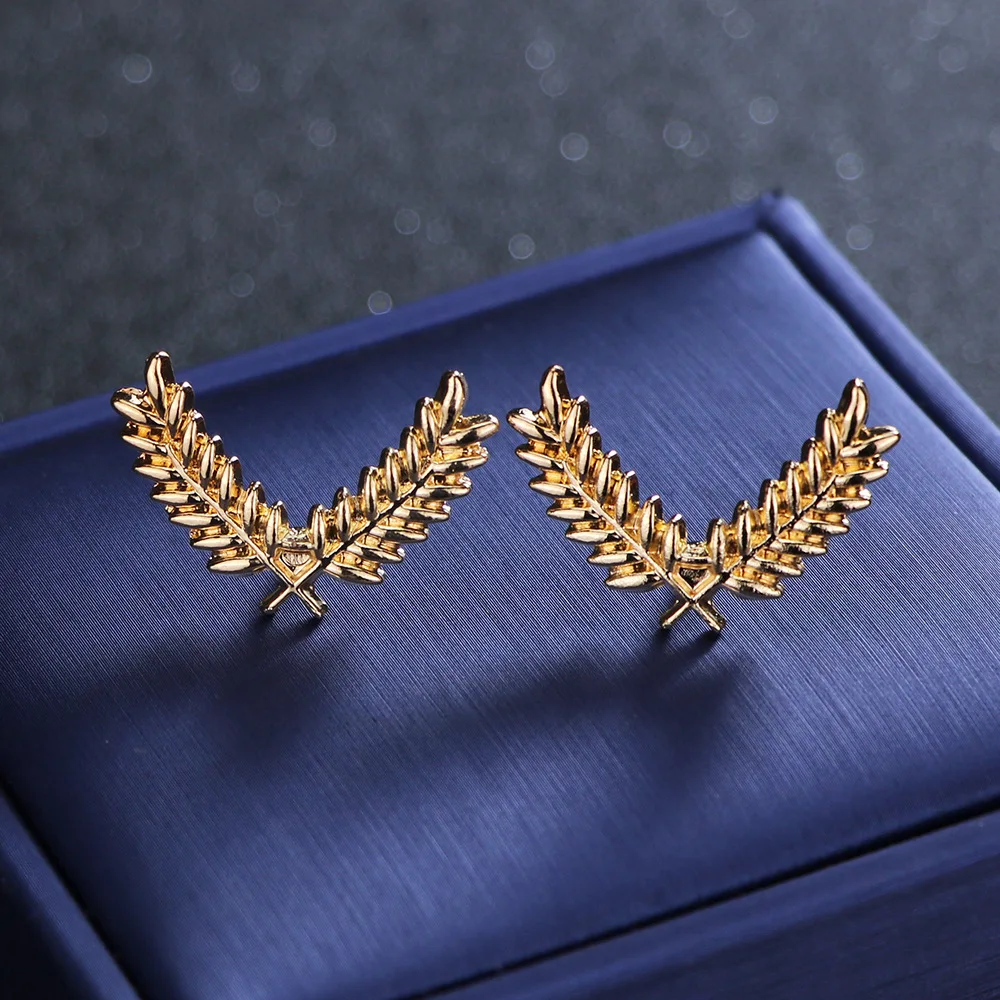

i-Remiel Fashion Rice Ear Brooch Men's and Women's Dress Gold Leaves Brooches Wheat Sleeve Collar Clip Pin Jewelry Accessories
