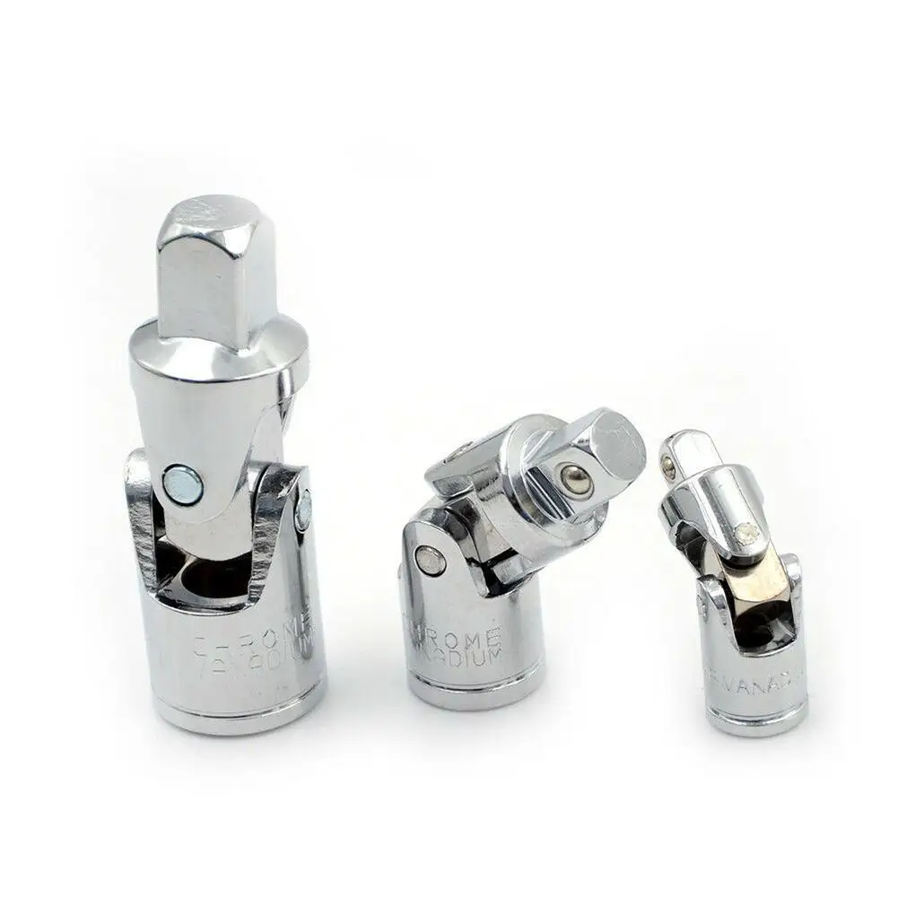 

Adeeing 3Pcs 1/4 3/8 1/2 Universal Ratchet Wrench Socket Drive Adapter Set Sliver