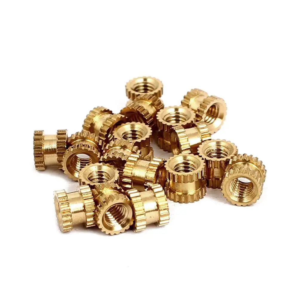 

ELEG-20PCS M3 x 4MMX5MM female threaded knurled brass insert embedded nuts