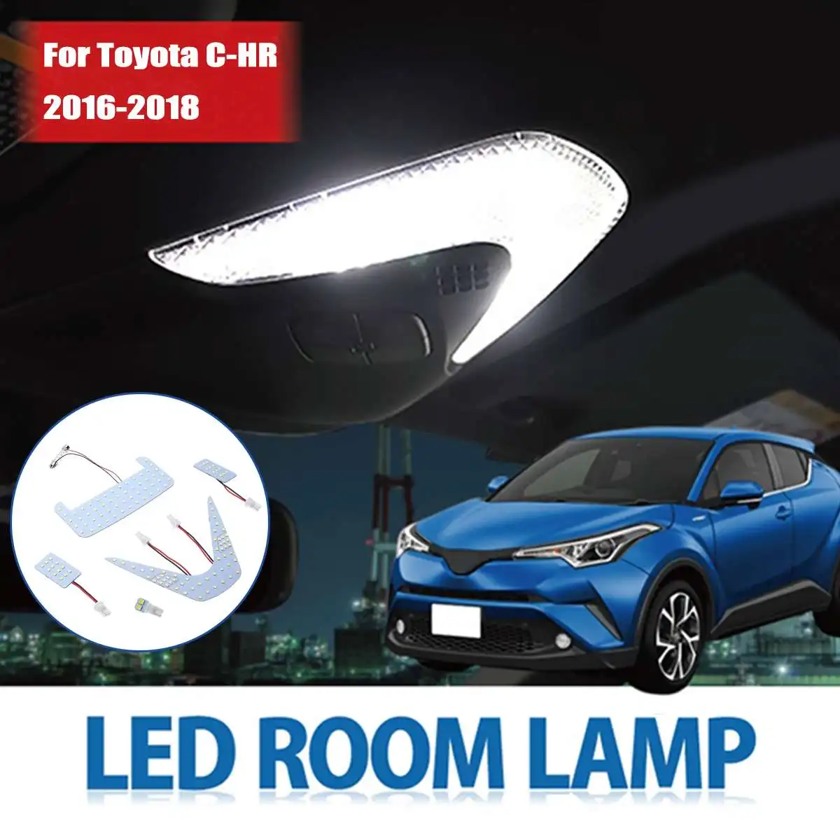 Для Toyota C-HR CHR белый светодиодный светильник для чтения внутри 2835SMD 102 светодиодный s 6000K светодиодный светильник потолочная интерьерная сигнальная лампа наклейка