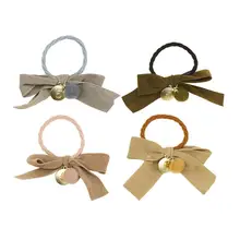 4 шт. Галстуки для волос Эластичный Бант бант Милые простые волосы аксессуары конский хвост держатели волосы на кольцевом креплении веревка для девушек женщин